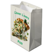 Clover Lovers Pizza St. Patrick’s Day Medium Cadeauzakje (Achterkant Gekanteld)