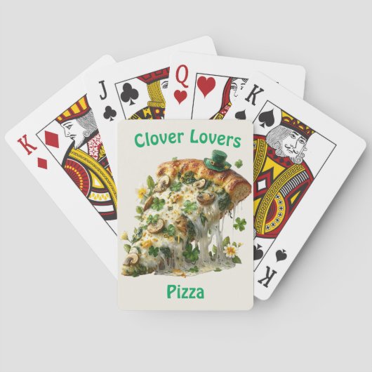 Clover Lovers Pizza St. Patrick’s Day Pokerkaarten (Achterkant)