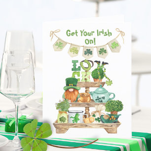 Clover Luck Leprechaun Irish St Patricks Day Kaart