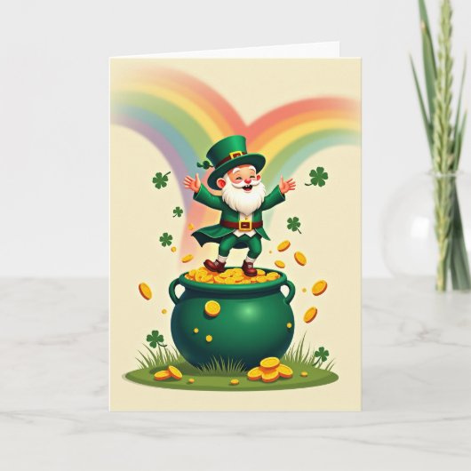 Clover Luck Leprechaun Scene Card Kaart (Voorkant)