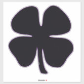Clover noir extra large autocollant de contour (Feuille)