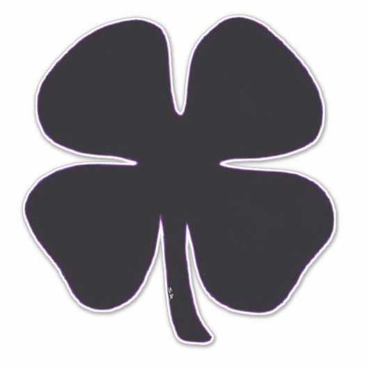 Clover noir extra large autocollant de contour (Devant)