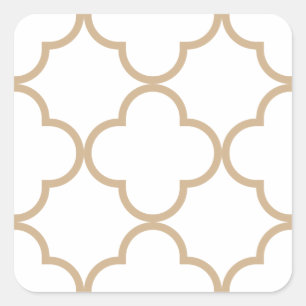 Clover Patroon 1 Sand Vierkante Sticker
