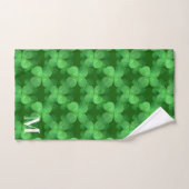 Clover Pattern Stylish Botanical Garden Monogram Bad Handdoek (Handdoek)