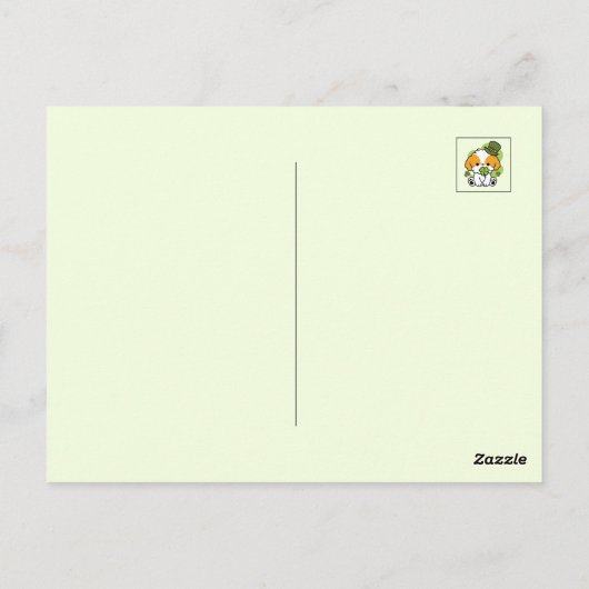 Clover Pup Love - St. Patrick's Day Dog Design Briefkaart (Achterkant)