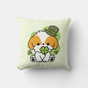 Clover Pup Love - St. Patrick's Day Dog Design Kussen