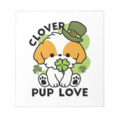 Clover Pup Love - St. Patrick's Day Dog Design Notitieblok (Voorkant)