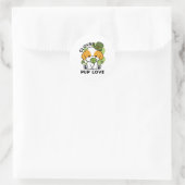 Clover Pup Love - St. Patrick's Day Dog Design Ronde Sticker (Tas)