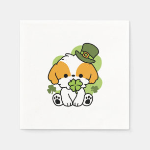 Clover Pup Love - St. Patrick's Day Dog Design Servet