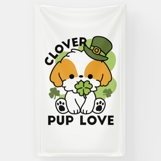 Clover Pup Love - St. Patrick's Day Dog Design Spandoek (Verticaal)