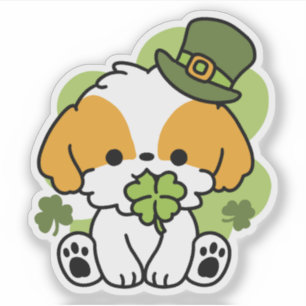 Clover Pup Love - St. Patrick's Day Dog Design Sticker