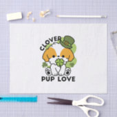 Clover Pup Love - St. Patrick's Day Dog Design Tissuepapier (Craft)