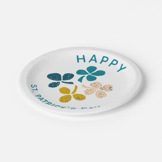 Clover Shamrock Drawing Happy St. Patrick's day Papieren Bordje (Gekanteld)