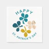 Clover Shamrock Drawing Happy St. Patrick's day Servet (Voorkant)