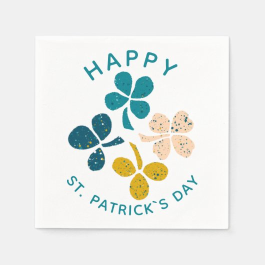 Clover Shamrock Drawing Happy St. Patrick's day Servet (Voorkant)