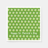 Clover Shamrock Green Pattern Patrick's Day Party Servet (Voorkant)