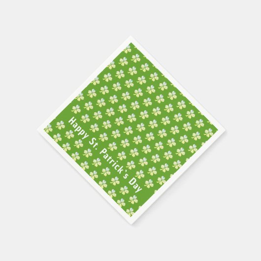 Clover Shamrock Green Pattern Patrick's Day Party Servet (Hoek)