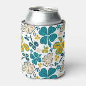 Clover Shamrock Green Pattern St. Patrick's Day Blikjeskoeler (Blikje Voorkant)