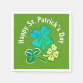 Clover Shamrock Green St. Patrick's Day Party Servet (Voorkant)