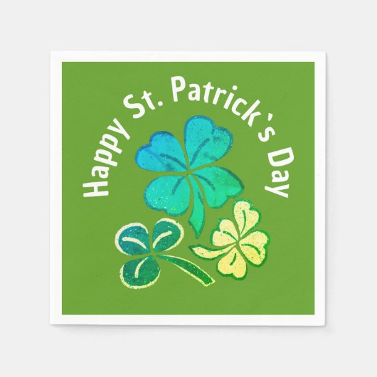 Clover Shamrock Green St. Patrick's Day Party Servet (Voorkant)