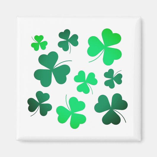 Clover Shamrock Irish Green Spring St Patrick Day Magneet (Voorkant)
