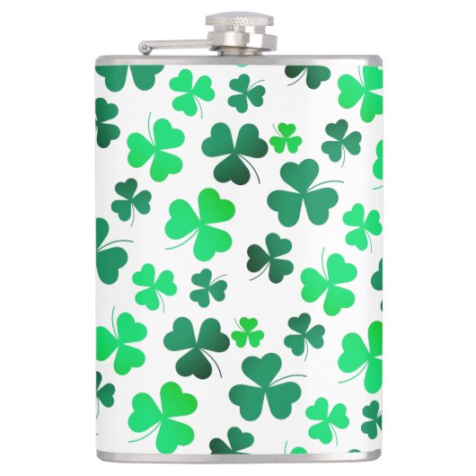 Clover Shamrock Irish Green Spring St Patricks Day Heupfles (Voorkant)