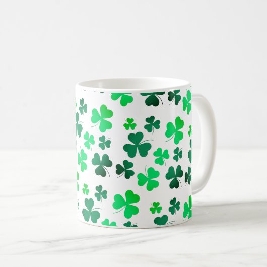 Clover Shamrock Irish Green Spring St Patricks Day Koffiemok (Voorkant rechts)