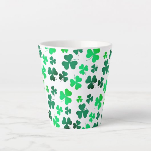 Clover Shamrock Irish Green Spring St Patricks Day Latte Mok (Voorkant)