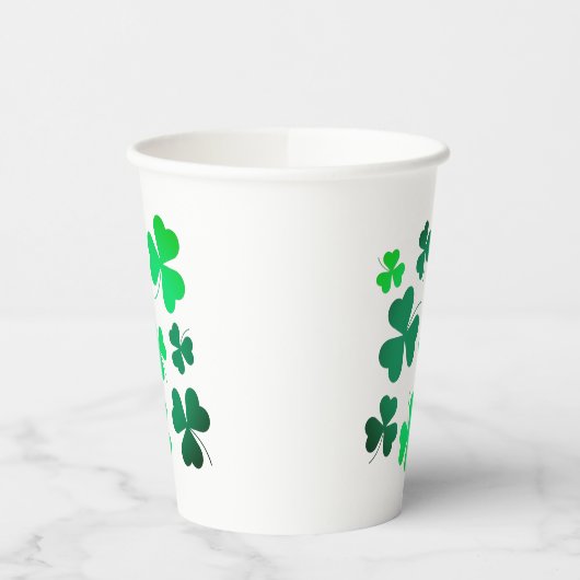 Clover Shamrock Irish Green Spring St Patricks Day Papieren Bekers (Links)