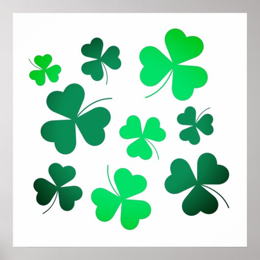 Clover Shamrock Irish Green Spring St Patricks Day Poster (Voorkant)