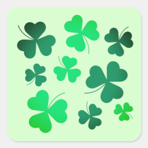 Clover Shamrock Irish Green Spring St Patricks Day Vierkante Sticker