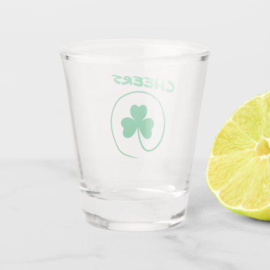 Clover Shamrock Irish Party St Patricks Day Cheers Shot Glas (Achterkant)