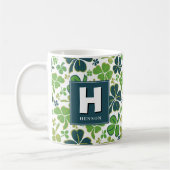 Clover Shamrock Monogrammed St. Patrick's Day Koffiemok (Links)
