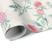Clover, shamrock op beige. cadeaupapier (Rol Hoek)