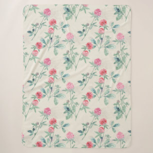 Clover, shamrock op beige. sherpa deken