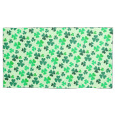 Clover Shamrock Pattern Modern Elegant Green Kussensloop (Voorkant-Links)