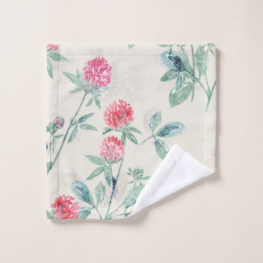 Clover, shamrock sur beige. (Gant de toilette)