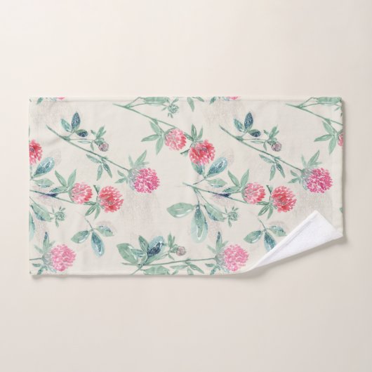Clover, shamrock sur beige. (Serviette à main)
