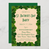 Clover St. Patrick's Day Party Invitation Kaart (Voorkant / Achterkant)