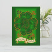 Clover St. Patrick's Day Uitnodiging (Staand voorkant)