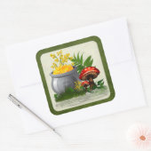 Clover Trail Whimsical Folk Art Vierkante Sticker (Envelop)