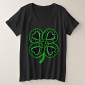 Clover vert noir avec coeur - St Patrick (Design devant)