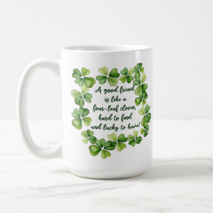 Clover Vriendschap Quote Goede Vriend 4 Leaf Clove Koffiemok
