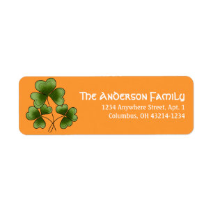Clovers d1 Irlandais St. Patrick's Day Étiquette d
