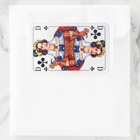 Clovers Queen speelkaarten Stickers (Tas)
