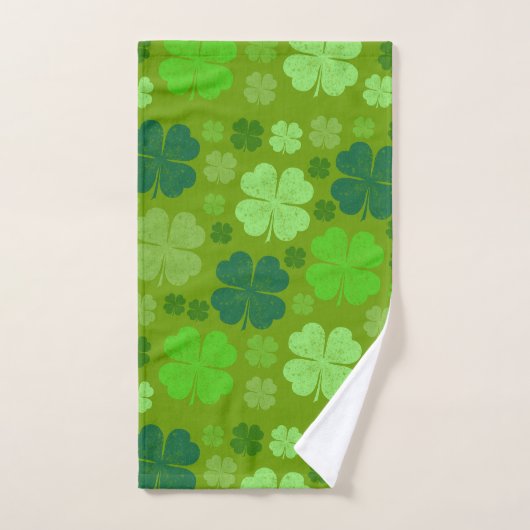 Clovers verts, Lucky Clovers, Saint Patrick's Day (Serviette à main)