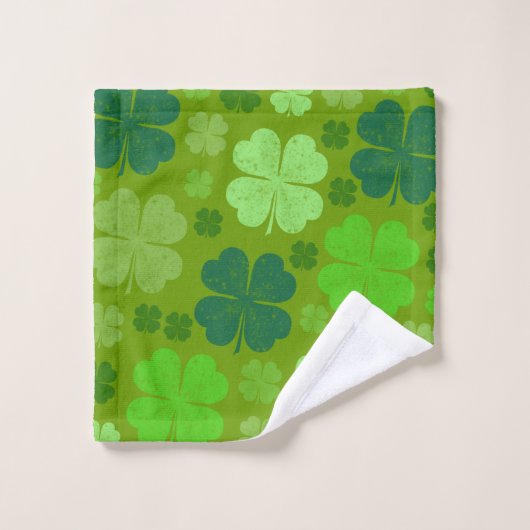 Clovers verts, Lucky Clovers, Saint Patrick's Day (Gant de toilette)