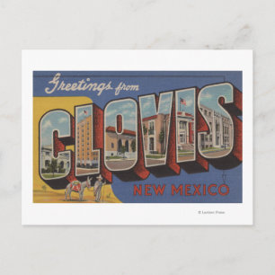 Clovis, New Mexico - grote letterscènes Briefkaart
