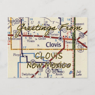 Clovis NM Map Briefkaart