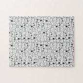 Clowder - Cute Pattern in Black White Legpuzzel (Horizontaal)